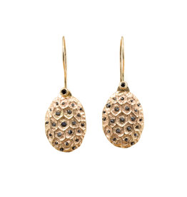 Kame Earrings in 14k Yellow Gold and Black Diamonds