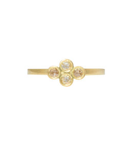 Four Rosecut Diamond Ring in 18k Yellow Gold