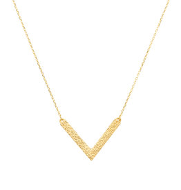 Sand V Necklace in 18k Yellow Gold