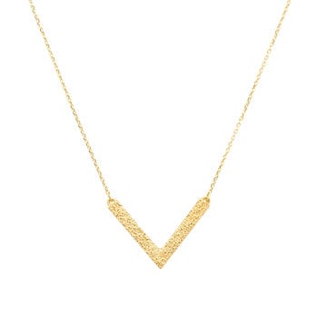 Sand V Necklace in 18k Yellow Gold