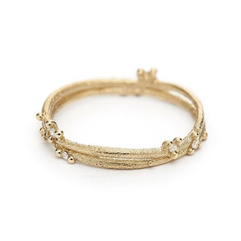 Diamond Encrusted Wrap Band in 14k Yellow Gold