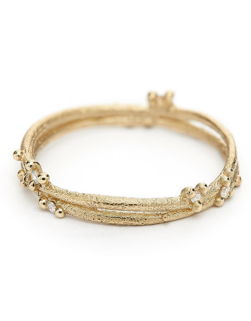 Diamond Encrusted Wrap Band in 14k Yellow Gold