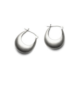 Olivia Shih Medium Curve Hoop Earrings in Silver