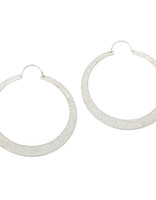 Tapered Sand Hoop Earrings in Silver