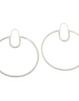 Round Sand Hoop Earrings in Silver