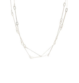 Long Oval Link Necklace in Silver
