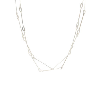 Long Oval Link Necklace in Silver