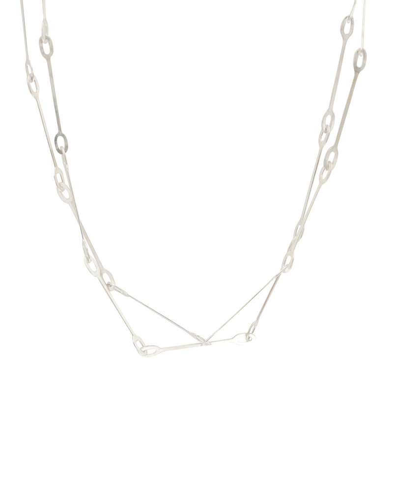Long Oval Link Necklace in Silver