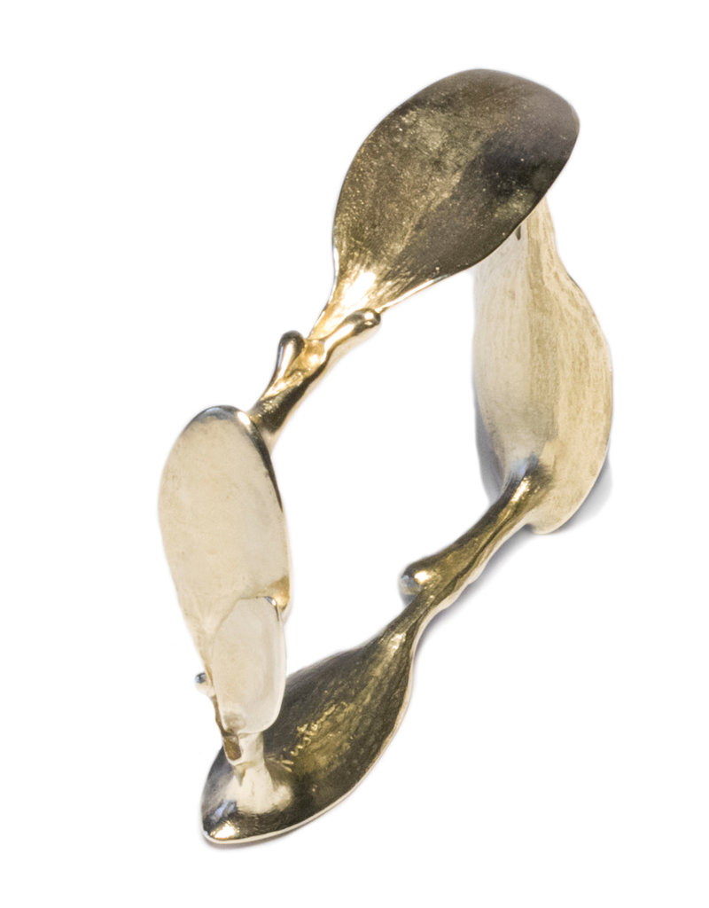 Square Leaves Bracelet in Brass