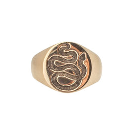 Snake Seal Signet Ring in 14k Yellow Gold