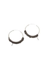 Small Circlet Hoop Earrings in Oxidized Silver