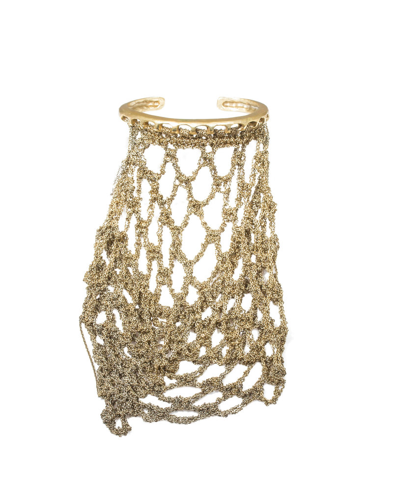 Slide-On Netted Sleeve in 18k Vermeil and Brass