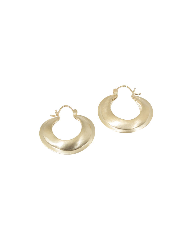 Lisa Ziff Seam Hoop Earrings in 10k Yellow Gold