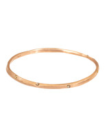 Oval Hammered Twist Bangle in 18k Rose Gold with 7 Rose Cut Diamonds