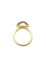 Salt & Pepper Rosecut Diamond Ring in 18k Yellow Gold
