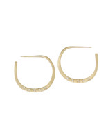 Lisa Ziff Trace Hoop Earrings with Diamonds in 10k Yellow Gold