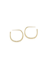 Lisa Ziff Trace Hoop Earrings with Diamonds in 10k Yellow Gold