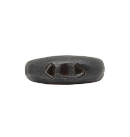 Parts of Four Mountain Ring with Diamond Slabs in Oxidized Silver