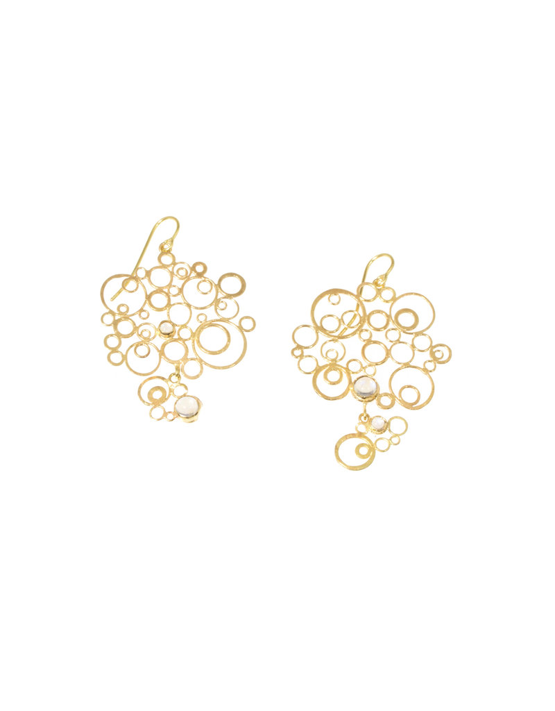 Judy Geib Bubbly Earrings with Moonstones in 18k Yellow Gold