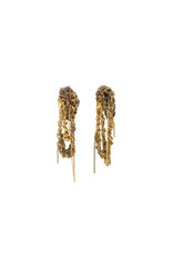Two-Tone Drip Earrings in Gold and Burnt Gold