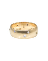 7mm Band in 14k Yellow Gold with Mixed Diamonds