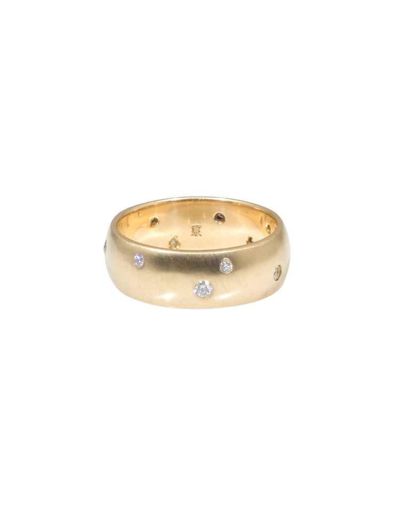 7mm Band in 14k Yellow Gold with Mixed Diamonds