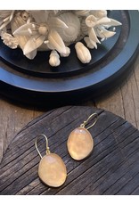Organic Rose Quartz Earrings in 18k Yellow Gold