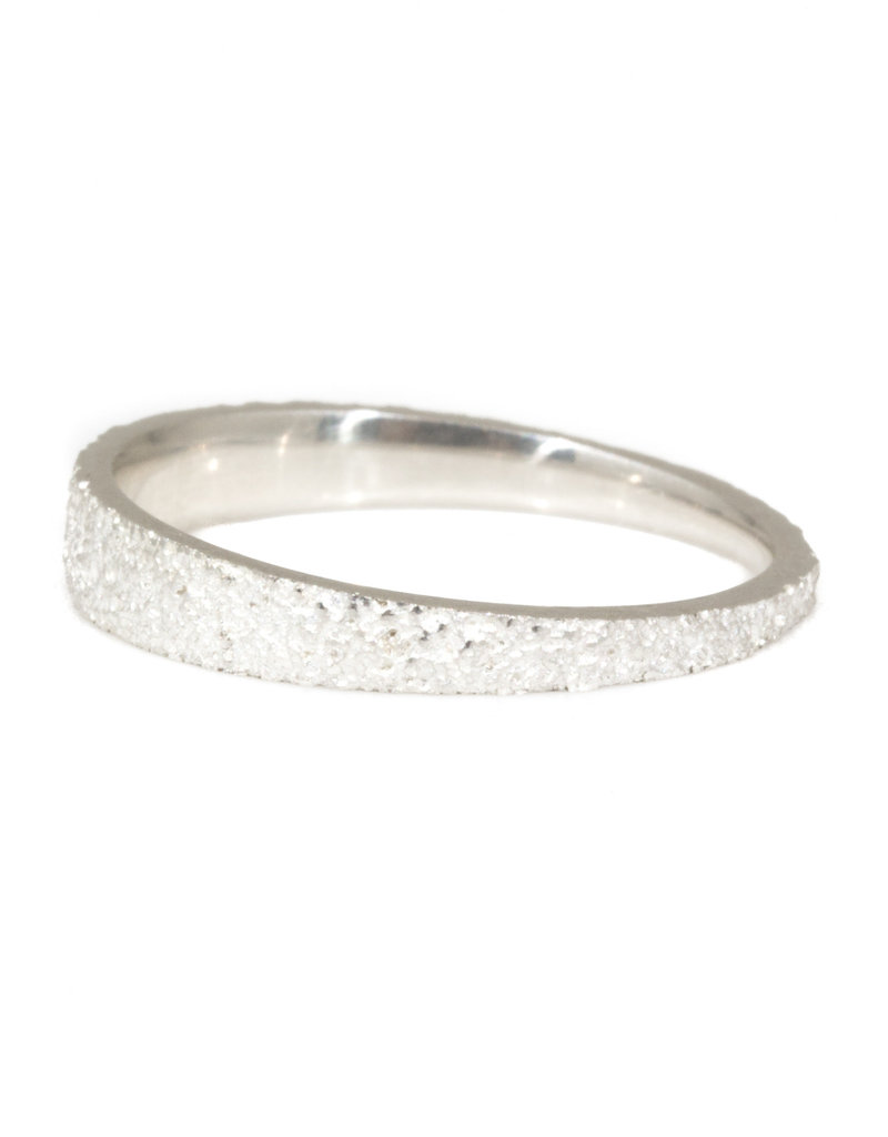 Tapered Sand Band in Silver