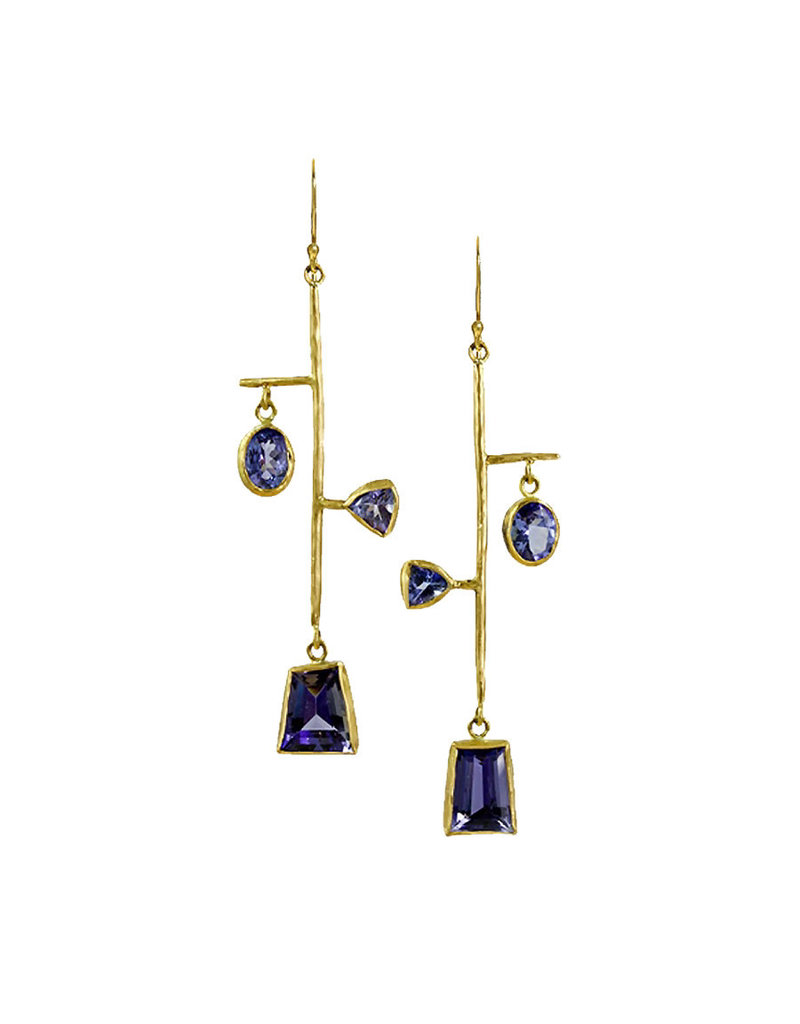 Margery Hirschey Tanzanite Mobile Earrings in 18k and 22k Gold