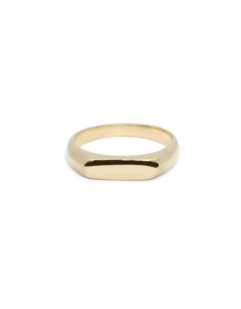 ladha by Lindsay Knox Aisha Skinny Signet Ring in 14k Yellow Gold