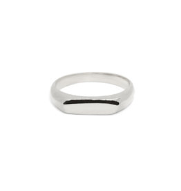 ladha by Lindsay Knox Aisha Skinny Signet Ring in Silver