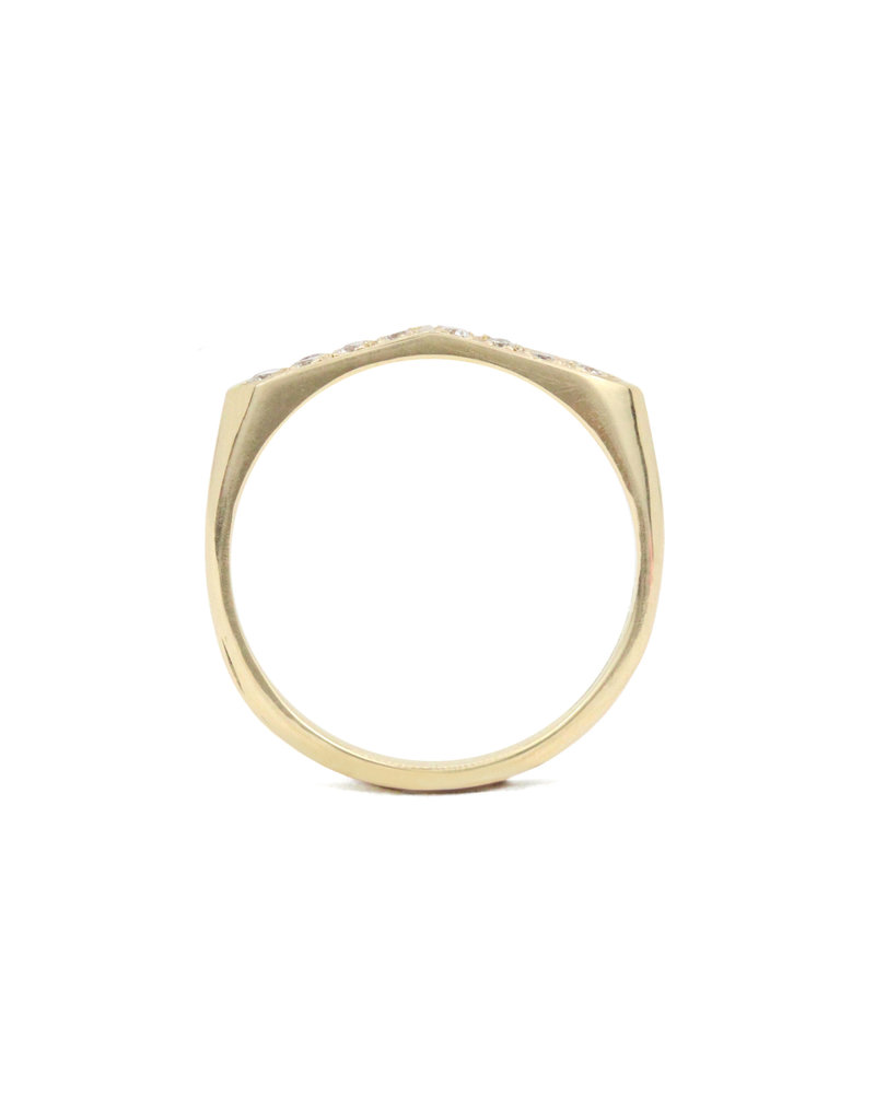 ladha by Lindsay Knox Gracia Ring with White Diamonds in 14k Yellow Gold
