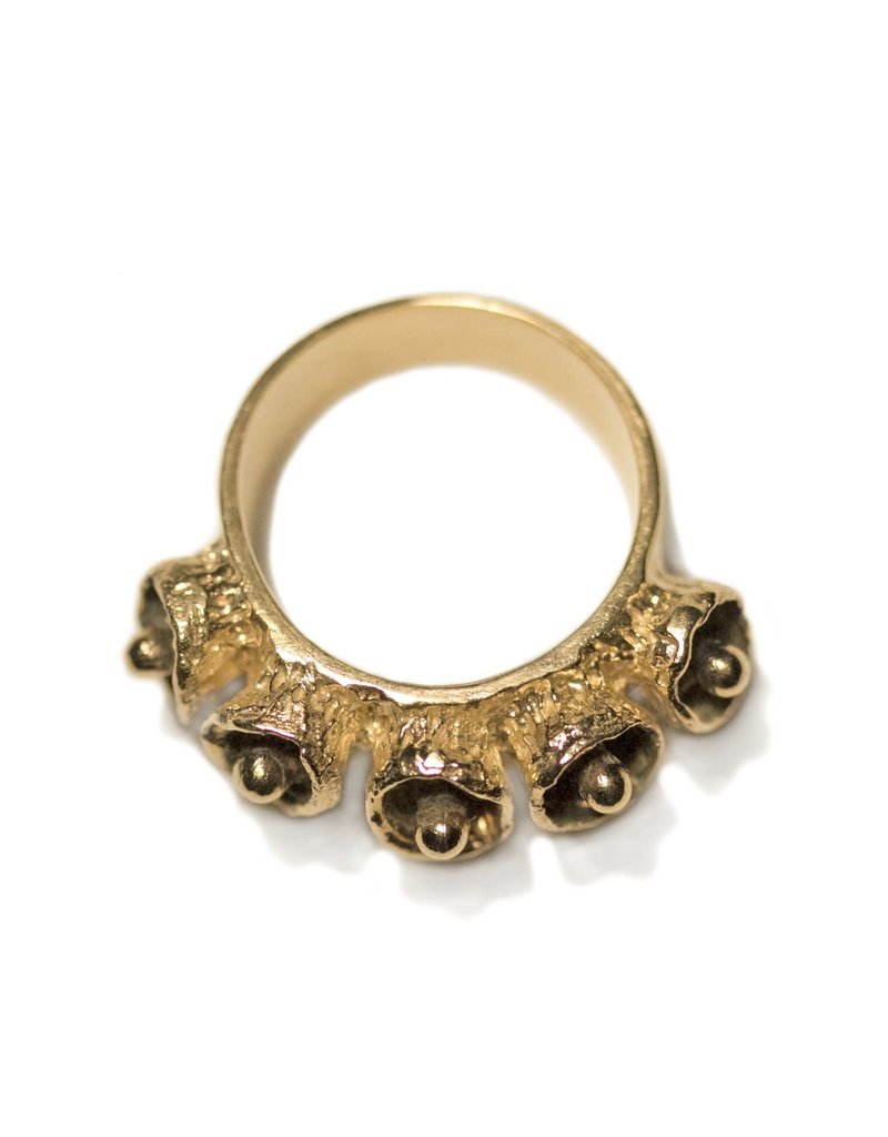 Bell Pod Ring in Yellow Bronze