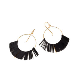Cuervo Hoop Earrings with Black Sequins & Bars