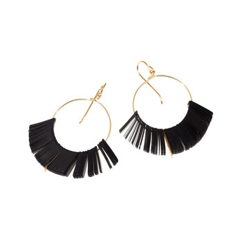 Cuervo Hoop Earrings with Black Sequins & Bars