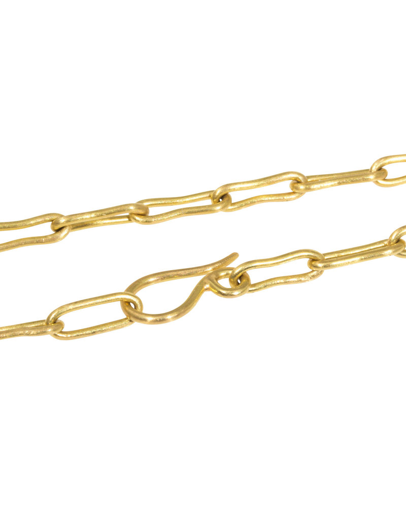 Bone Link Chain in 18k Yellow Gold 20 Gauge - Shibumi Gallery