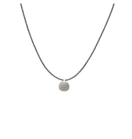 Serina Necklace with Grey Beads in Silver