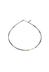 Seed Necklace in Oxidized Silver with 24k Yellow Gold