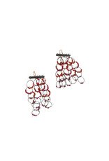 Loops Earrings with Red Beads