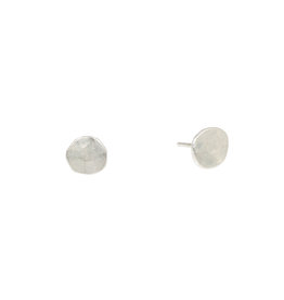 Hammered Post Earrings in Silver