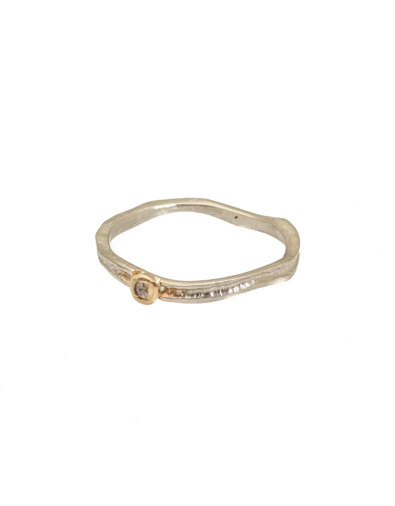 Ancient Path Stacking Ring with Diamond in 14k Gold