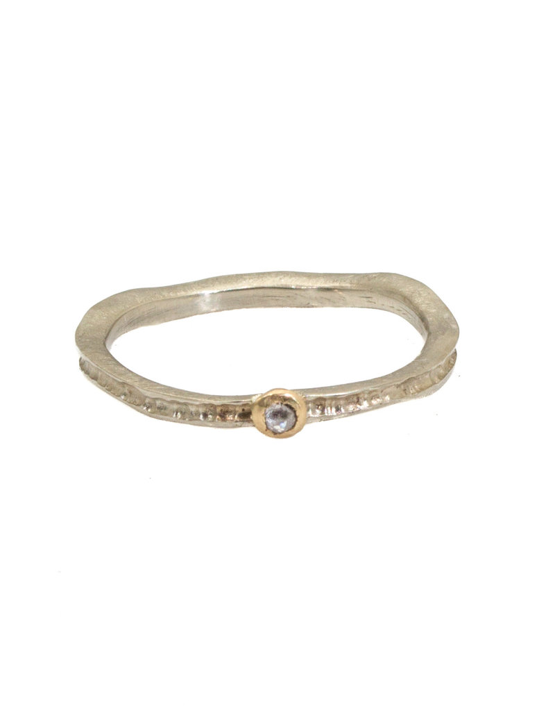 Ancient Path Stacking Ring with Diamond in 14k Gold