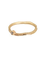 Ancient Path Stacking Ring with Diamond in 14k Gold