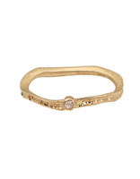 Ancient Path Stacking Ring with Diamond in 14k Gold