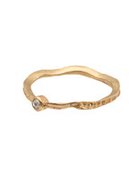 Ancient Path Stacking Ring with Diamond in 14k Gold