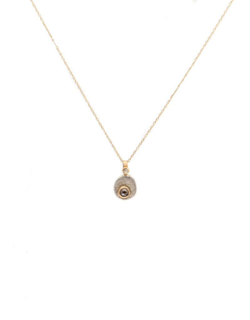 Ancient Path Necklace with Diamonds in 14k Gold