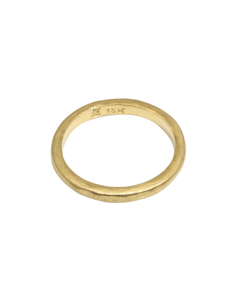 2.5mm Hammered Texture Band in 18k Yellow Gold