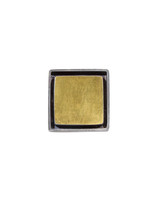 Square Ring in Oxidized Silver & 22k Gold