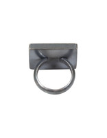 Square Ring in Oxidized Silver & 22k Gold