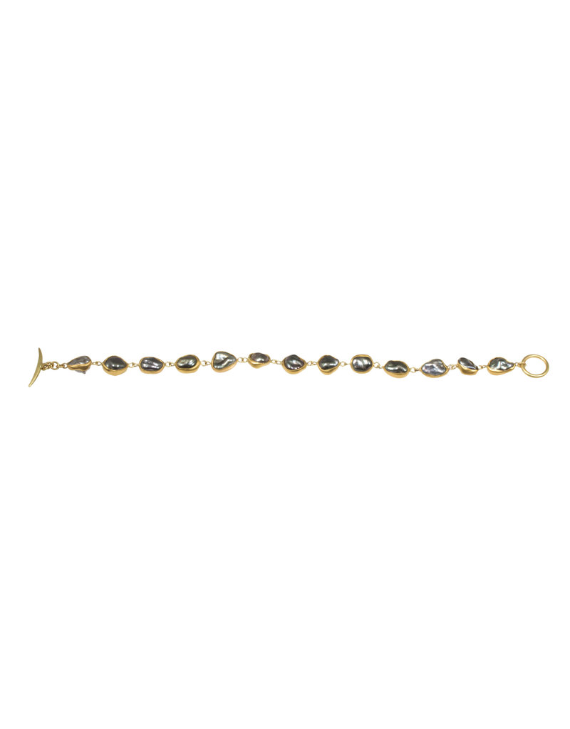 Keshi Pearl Bracelet in 18k and 22k Gold